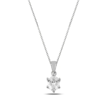 

KUTAYDAN Zircon Cubic Zirconia Solitaire Pendant 925 Sterling Silver