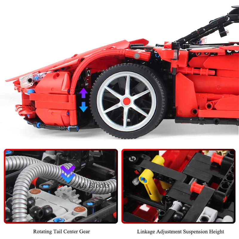 MOC Technic блоки Супер красные гонщики гоночная спортивная модель автомобиля строительные блоки технические комплекты кирпичей Подарочные игрушки для детей
