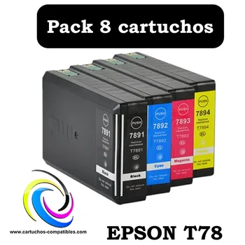 

Epson T78 Pack 4 compatible WF5110DW WF5190DW WF5620DWF WF5690DWF 5110DW 5190DW 5620DWF 5690DWF T7891 T7892 T7893 T7894