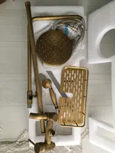 Faucet Mixer Tap Shower-Set Rainfall-Head Bathroom Brass Antique Wall-Mounted Dual-Handles