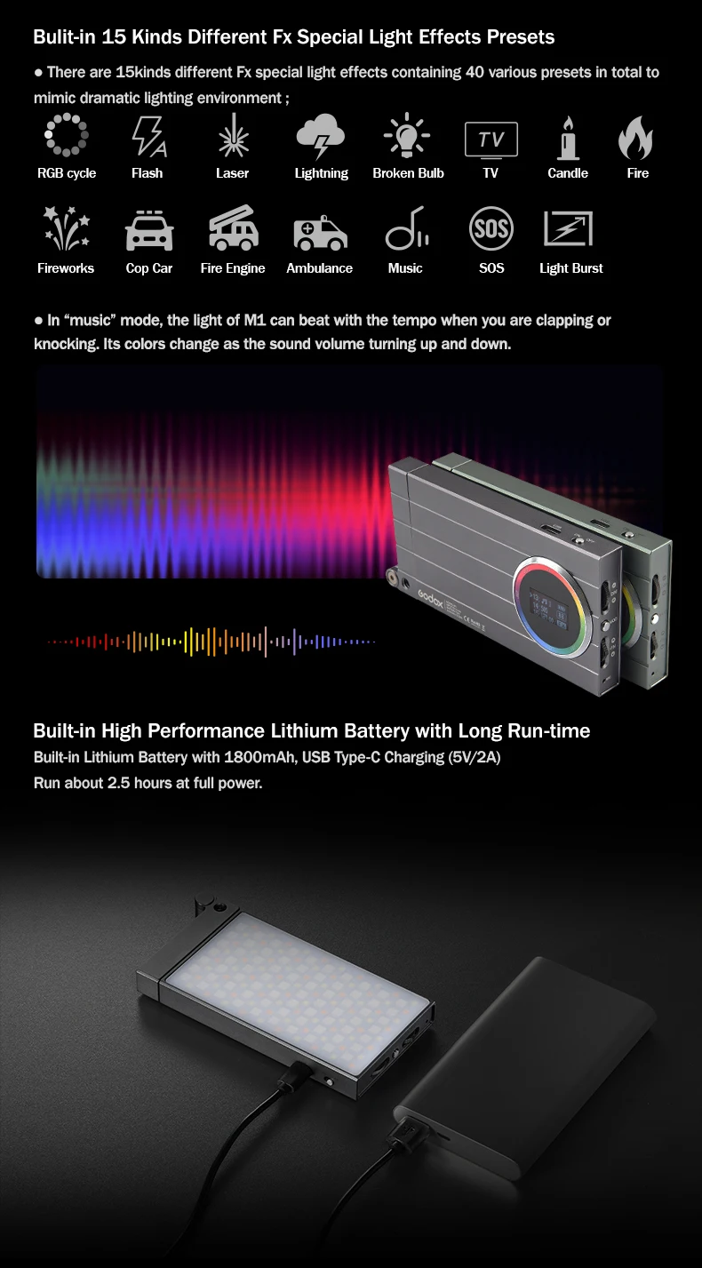 Godox M1 RGB MINI Creative Light 7