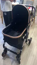 Cochecito de bebé de paisaje alto 3 en 1 con asiento de coche, carrito rosa de viaje de lujo y carrito de bebé