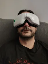 Masaje calentador de ojos eléctrico inalámbrico, terapia de presión de aire, SPA ocular, Bluetooth, música, dispositivo para aliviar el estrés ocular, recarga USB plegable