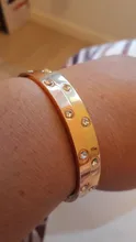 Pulseras y brazaletes de acero inoxidable para mujer, brazalete abierto, de cristal, joyería de lujo para boda, 17CM