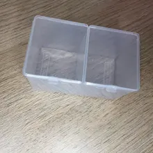 Doble las redes transparente hoja de algodón contenedor de almacenamiento caso maquillaje organizador-recipiente para algodones recipiente para bastoncillos