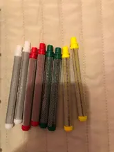 Filtro de pistola sin aire, 10 Uds., pulverizador de pintura tipo empuje, malla 30/60/100/150 para pistola de pulverización de pintura wa9ner, acero inoxidable 304