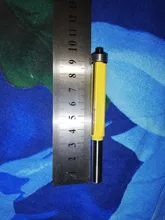 1pc 8mm vástago 2 de brocas de rebaje y acabado con cojinete para madera plantilla patrón poco carburo de tungsteno de molienda cortador de madera 02017