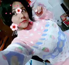 Suéter de punto Kawaii japonés para mujer, jersey de manga larga con estampado de fresa, Top de punto Rosa Vintage para Otoño e Invierno