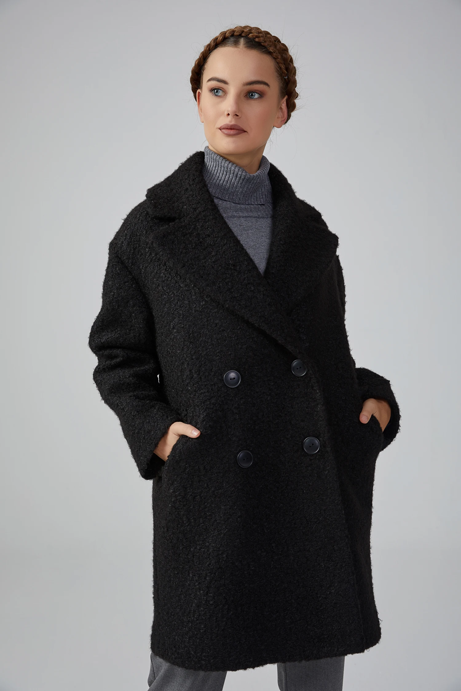 Women Winter Coats Long Coats Cashmere Wool Collar Coat Kuruvaz Autumn Winter Fashion Clothing from Turkey