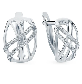 

Silver earrings with cubic zirconia sunlight sample 925 test