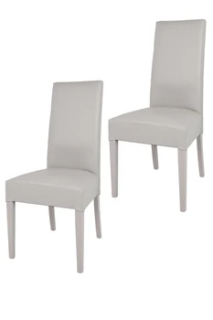 

Tommychairs-Set 2 Chairs Luisa for Kitchen and bar beech Wood structure upholstered in faux leather light gray