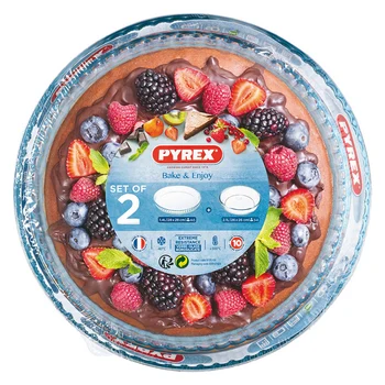 

Set of Oven Dishes Pyrex Bake&Enjoy Transparent Borosilicate Glass (Ø 28 cm) (2 pcs)