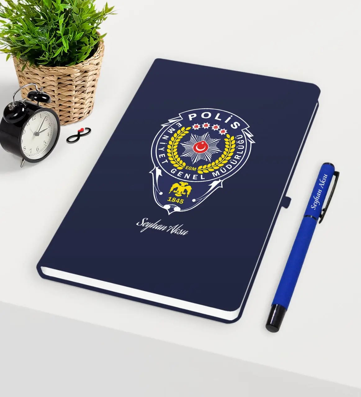 Персонализированные Cop тематические темно-синяя ручка для записной книжки