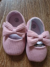 Zapatos de punto con lazo para bebé, calzado de algodón para recién nacido, primeros pasos, suela suave antideslizante, para primavera y otoño