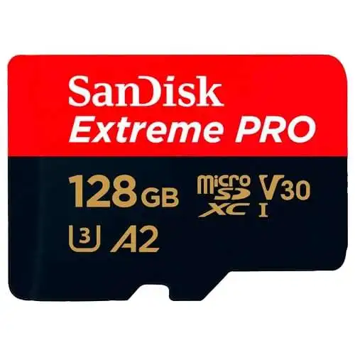 Флеш карта microSDXC 128GB SanDisk Class 10 UHS I A2 C10 V30 U3 Extreme Pro (SD адаптер) 170MB/s|Картриджи| |