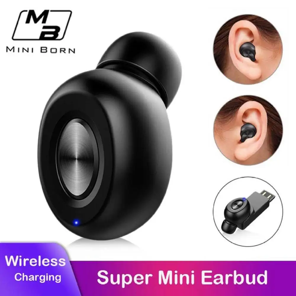 Mini born Wireless Earbud Mini Single Bluetooth Earphone Sport Invisible Earpiece Stereo Car Bluetooth Headset