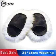 Vehemo супер длинные волосы лапы овчины автомобиля Роскошные шерсть мытье полировка перчатки