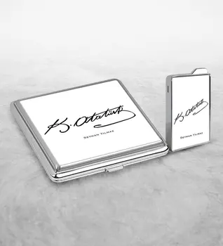 

Personalized Ataturk Themed Cigarette and Lighter Set-6