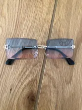 Sunglasses Eyewear Rimless Rectangle Mountaineering Fashion Women UV400 for Shades Traveling-Style