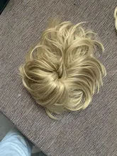 S-noilite-Peluca de cabello sintético para mujer, postizo de encaje suave, moño desordenado, banda elástica para el pelo, 85g