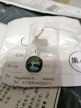 Pendientes de árbol de la vida para mujer, aretes de Color plata, pendientes de Francia para mujer, aretes con gancho para la oreja, joyería cabujón de cristal