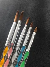 5Pcs Nail Art Brush Tools Set Acrílico UV Gel Builder Pintura Dibujo Pinceles Bolígrafos Herramienta de Empuje de Cutículas Colorido