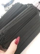 ¡10-200 Uds máscara desechable aretes máscara de boca negro no tejido máscaras de capa de 3 Filtro Anti polvo de máscara adulto en Stock!