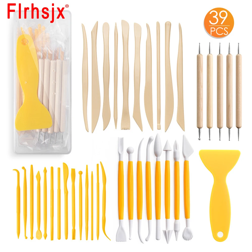 39pcs Polymer Clay Tools Set Smoothing Wax Carved Tool DIY Clay
