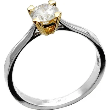 

Esthete ring with 1 combination gold diamond 750