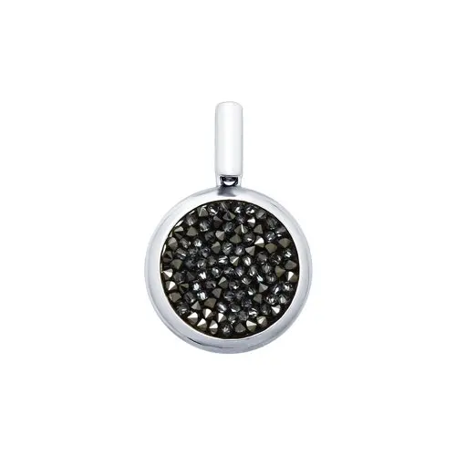 Подвеска SOKOLOV из серебра с чёрными кристаллами Swarovski