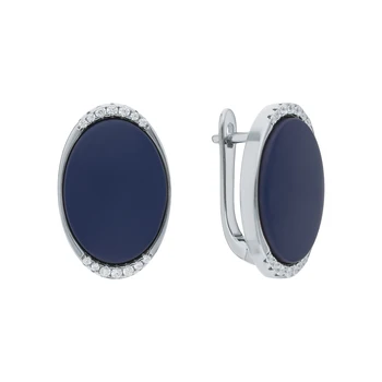 

Silver earrings with ceramics and cubic zirconia sunlight sample 925