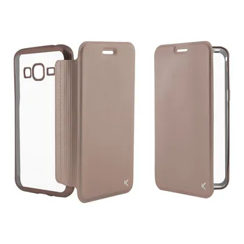 

Folio case for mobile phone Galaxy J3 2016 Metal rose gold