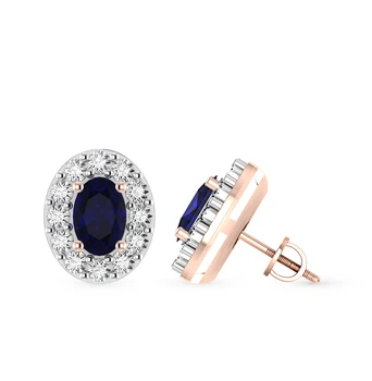 

Gold earrings with sapphires and diamonds sunlight sample 585