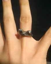 Anillo de rana Vintage para hombres y mujeres, anillo de apertura Retro ajustable Punk, anillos de Color plateado antiguo, anillos de animales para Club nocturno de fiesta