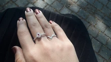 Anillo ajustable con forma de V para mujer, joyería fina con letras onduladas geométricas de Plata de Ley 925 auténtica, accesorios de personalidad para fiesta