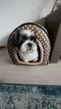 Cama para mascota cálida desmontable para invierno, caseta para dormir de perro, nido de gato suave para gatito y cachorro, cueva cómoda, diseño de lazo, lavado a mano