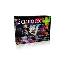 Saninex презервативы X Game в горошек 3 шт. сдержанный материал антибактериальный стимулятор для пар