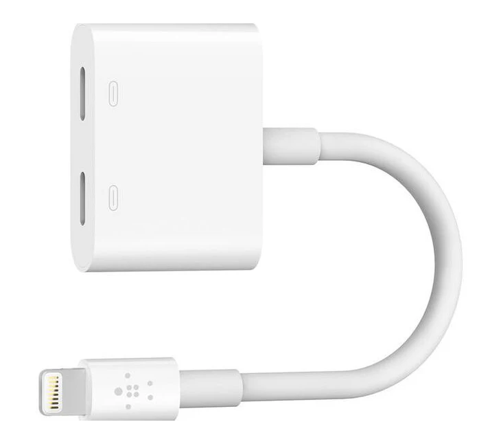 Переходник Belkin Lightning Audio + Charge RockStar для iPhone7/7Plus (White) | Мобильные телефоны и