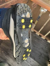 1 par S-XXL 10 pendientes Anti-Skid hielo de nieve escalada zapatos picos agarres para hielo tacos crampones invierno escalada antideslizante cubierta de zapatos