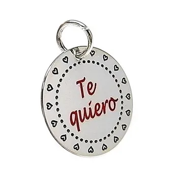 

Pendant 925 Sterling silver m disk I LOVE YOU Network enameled [AB5375GR] -Customizable-RECORDING INCLUDED IN THE PRICE