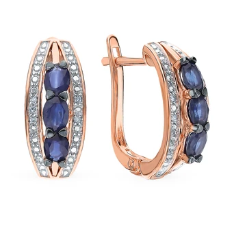 

Gold earrings with sapphires and diamonds sunlight sample 585