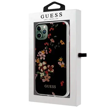 

IPhone 11 case Pro Max license Guess flowers Black