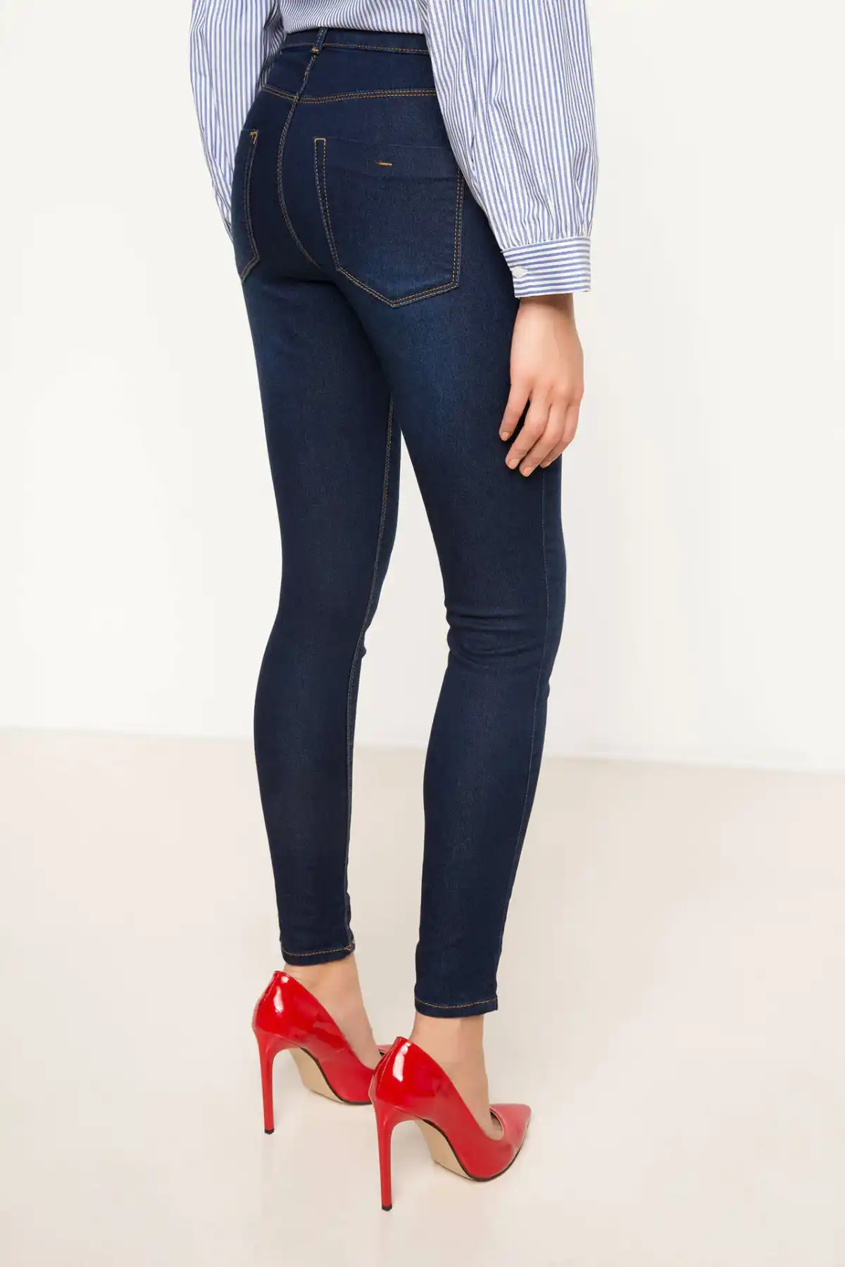 new fashion women slim jean trousers female solid casual pants