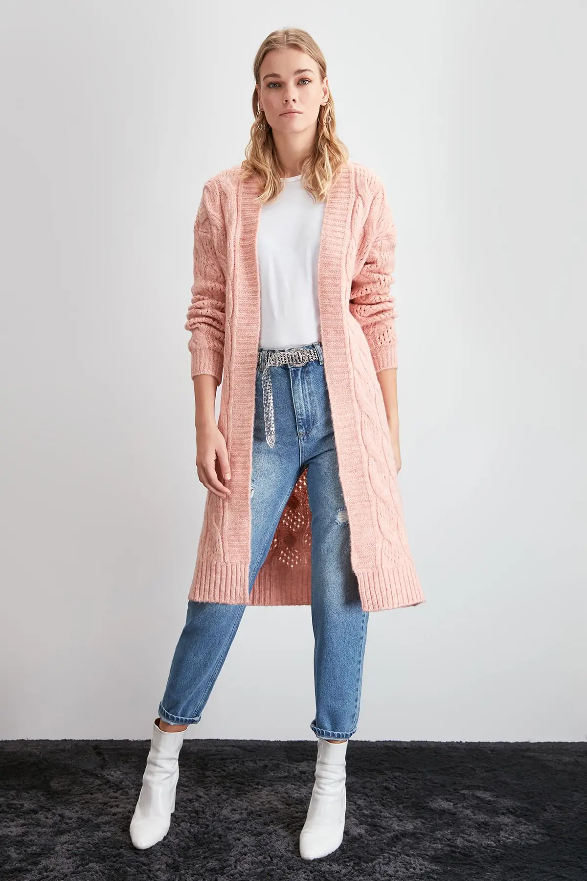 

Trendyol Mesh Detailed Sweater Cardigan TWOAW20HI0205