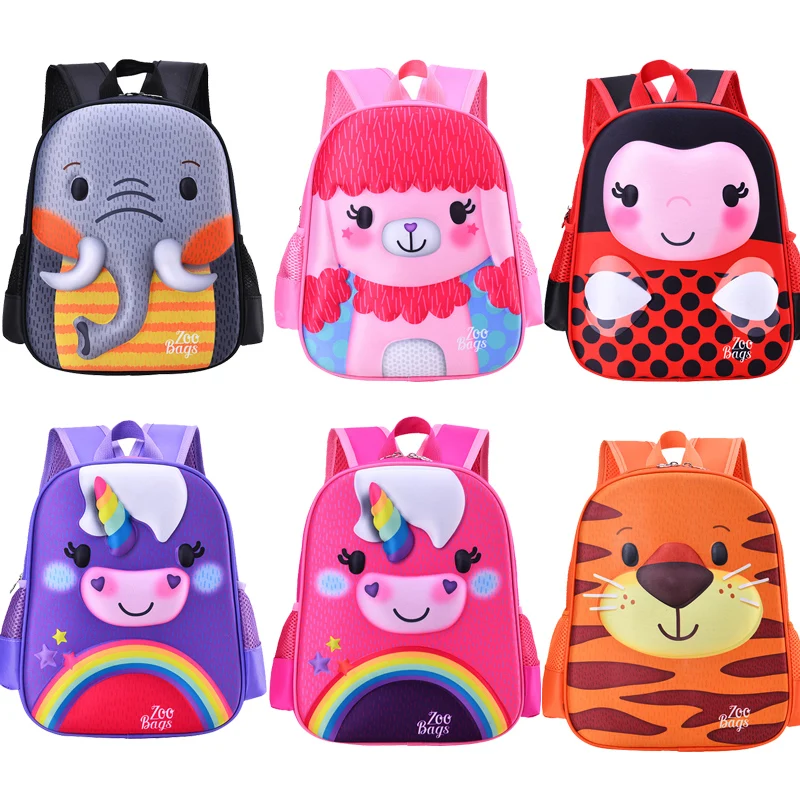 Mochilas de dibujos animados en 3D para niños, mochilas de colegio de niño, bebé cortado, niño niña, bolsa de libro, mochila de Animal, bolsa de guardería, novedad de 2020