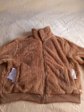 Abrigo de oso de peluche informal para mujer, chaqueta de abrigo con cierre de vellón para mujer, sobretodo de gran tamaño, cálido para invierno