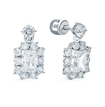 

Silver earrings with cubic zirconia sunlight sample 925