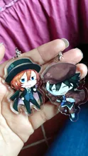 Stray Dogs Keychain Key-Ring Anime-Accessories Acrylic-Pendant Cartoon Bungo Double-Sided