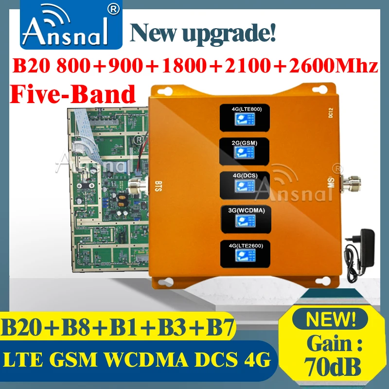 Five-Band Cellular Amplifier B20 800 900 1800 2100