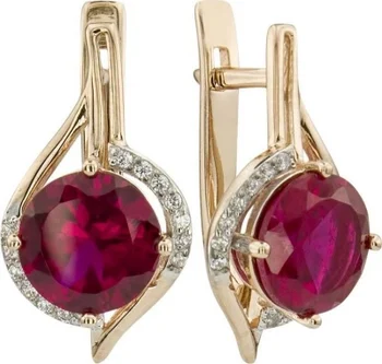 

Aloris earrings with cubic zirconia and ruby red gold